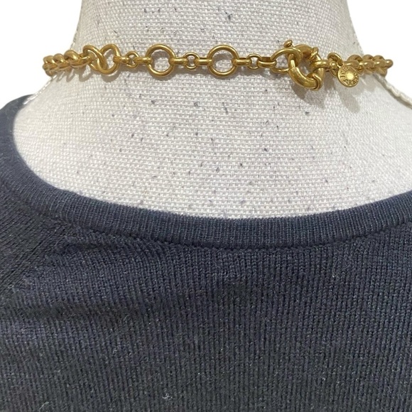 J crew marked gold tone chunky chain & ball bead lucite blush circles necklace - Picture 6 of 8